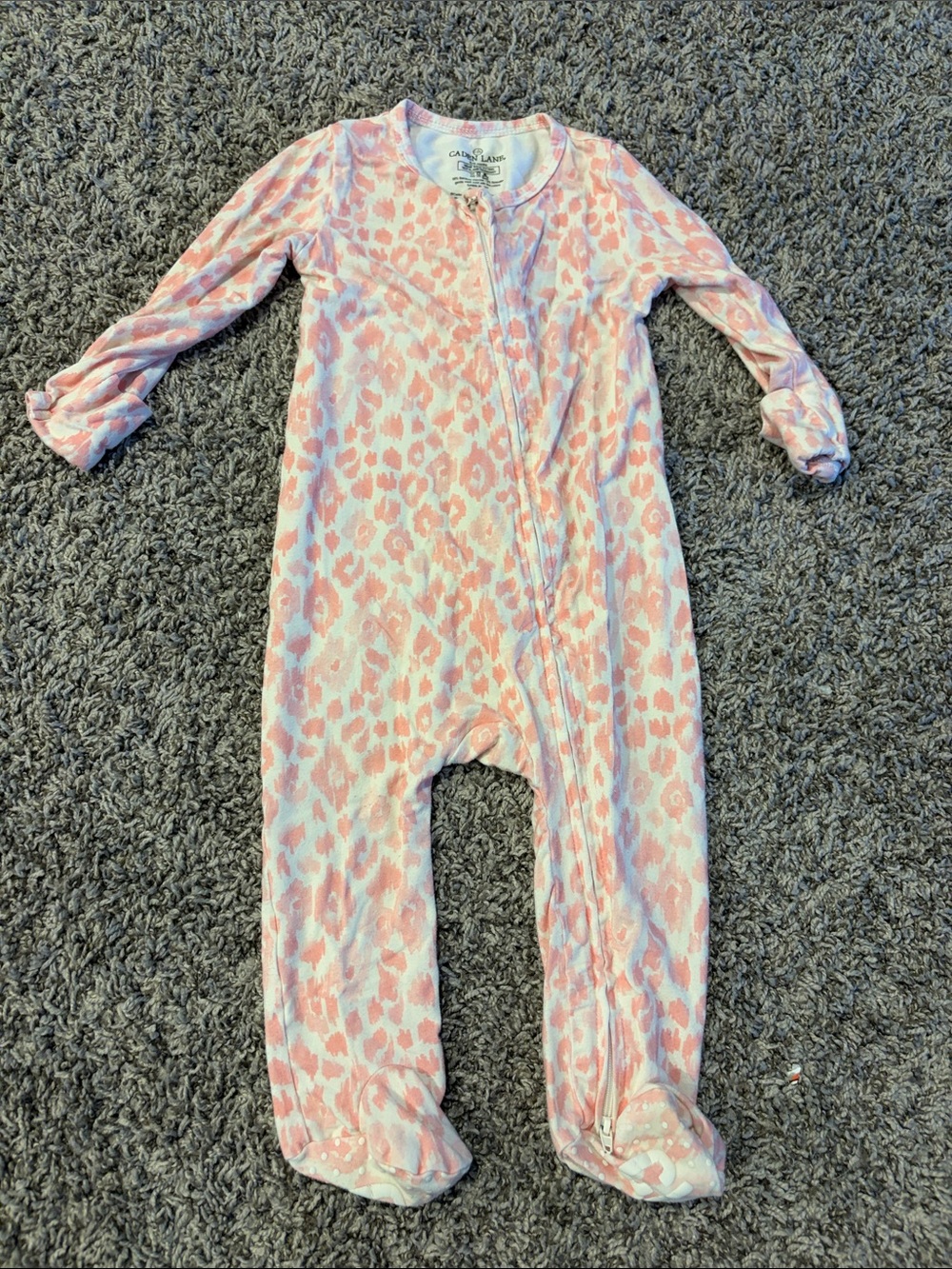 Caden Lane Pink Leopard-Print Footie